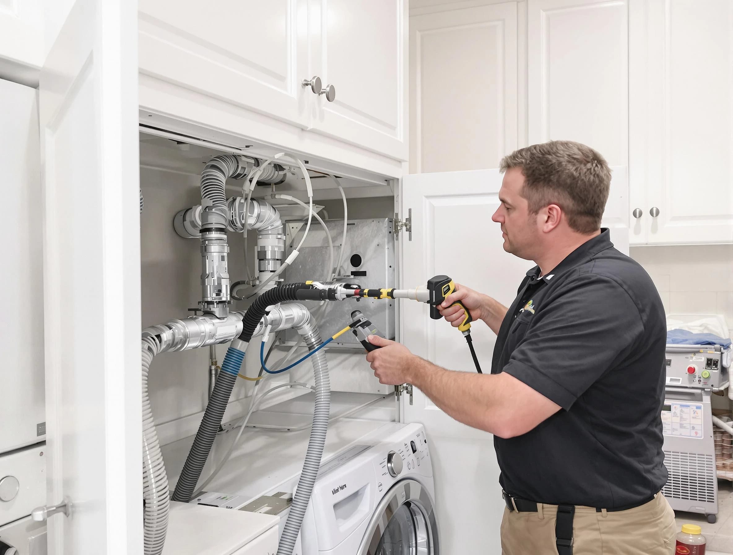 Rio Communities Dryer Vent Cleaning professional removing severe blockage from a clogged dryer vent in Rio Communities