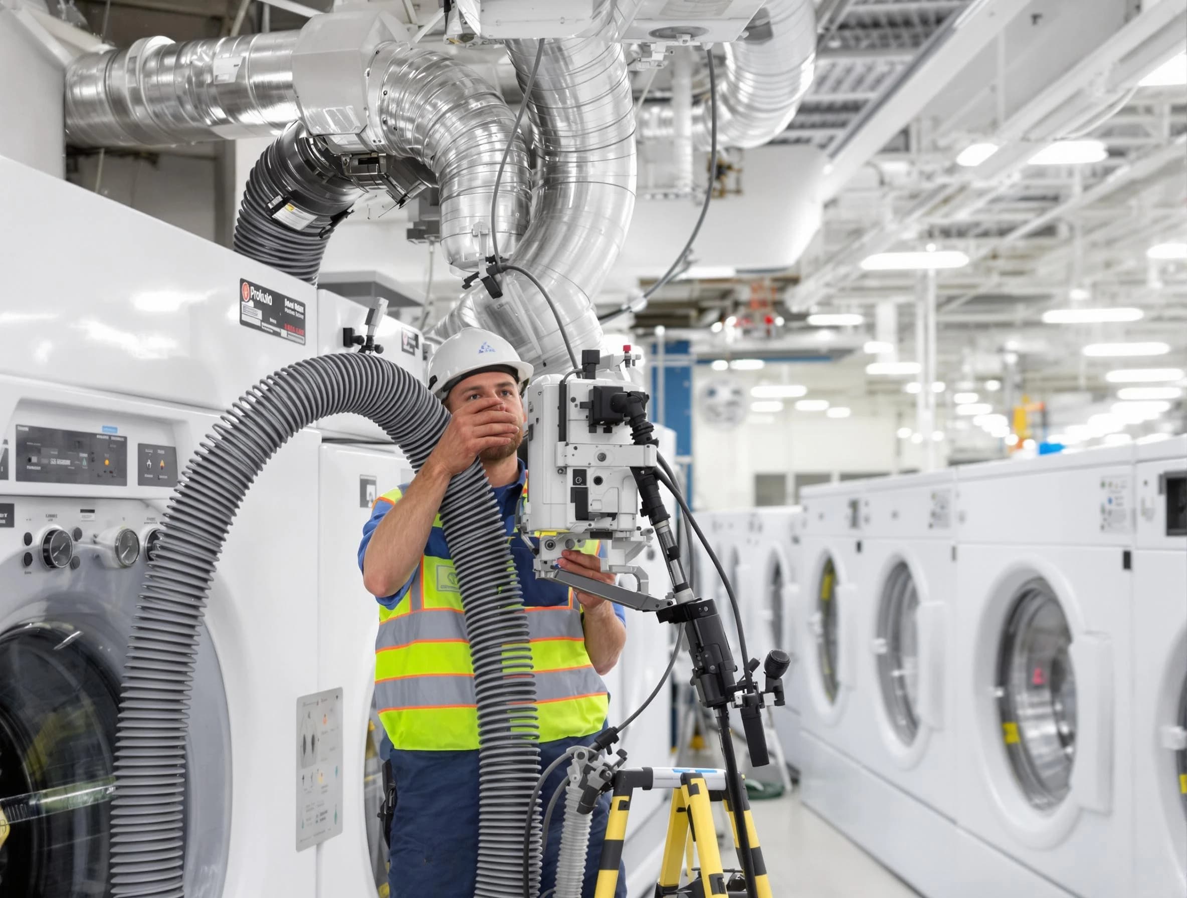 Rio Communities Dryer Vent Cleaning team performing commercial-grade dryer vent cleaning at a business facility in Rio Communities