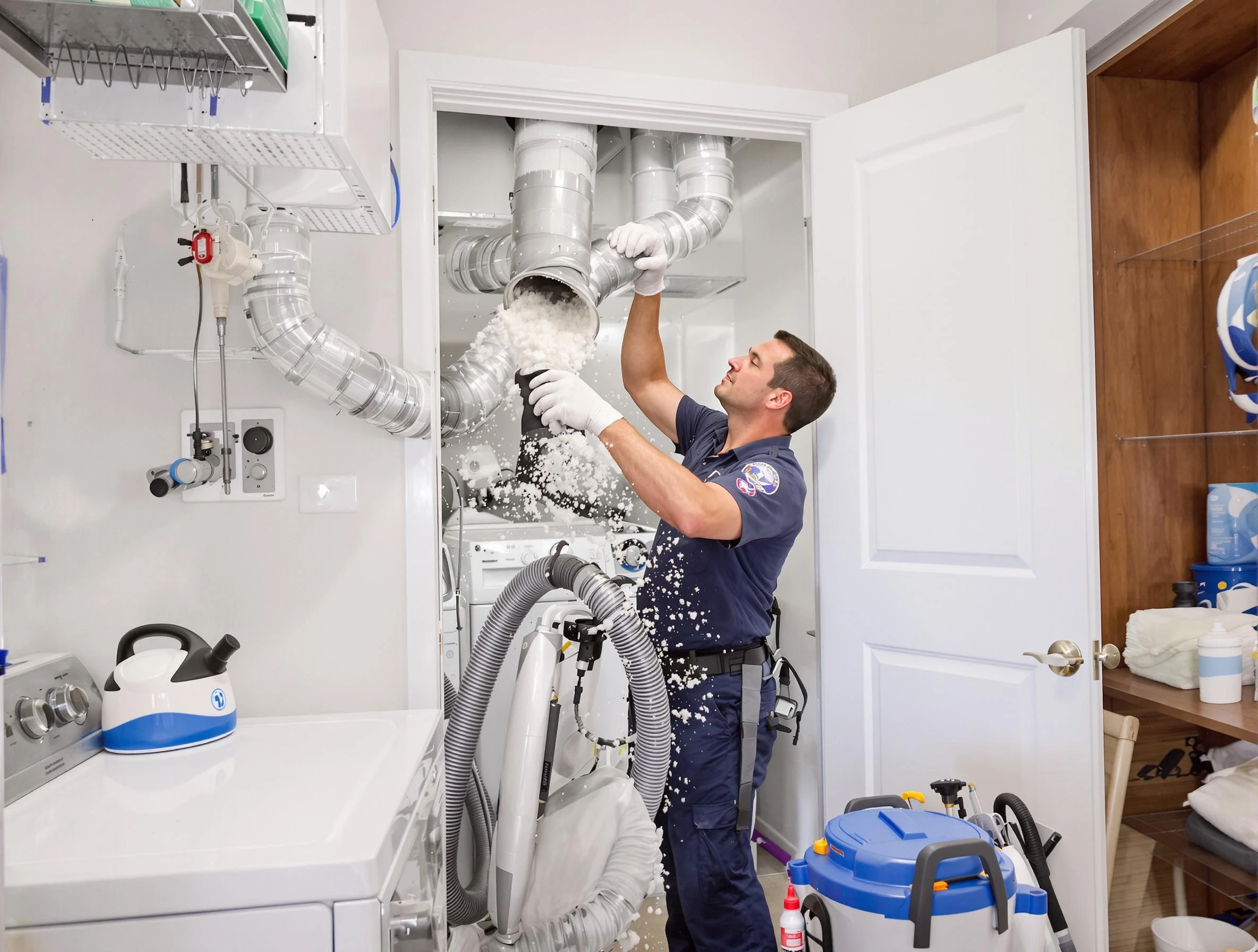 Rio Communities Dryer Vent Cleaning technician delivering thorough residential dryer vent cleaning service in Rio Communities